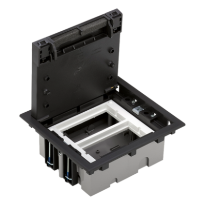 Floor box, SF, Rectangular, 4×K45, 2×S500, 70mm÷105mm, grey graphite