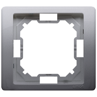 Simon Basic Neos single frame, inox, metallized