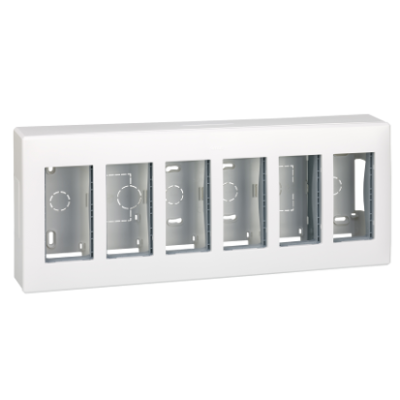 Surface mounted box, Simon 500, 6×S500, 12×K45, pure white