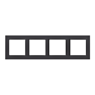 Simon 10 quadruple frame, black matt