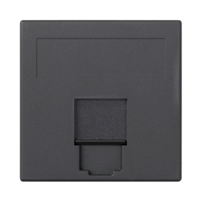 IT/telephone plague, Simon 500, ITT CANNON, Single Flat With cover, 50×50mm, grey graphite