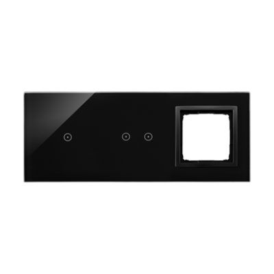 Simon 54 Touch touch panel 3 modules, Modul 1: 1 touch field, Module 2: 2 horizontal touch fields, Module 3: space for Simon 54 module, Fixing: horizontal, volcanic lava