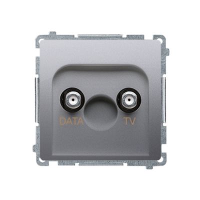 Simon Basic TV-DATA aerial socket, atten.: 5dB, silver matt, metalic