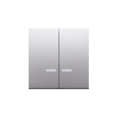 Simon 54 double button with light indicator box for switches and push buttons, silver matt, metalic