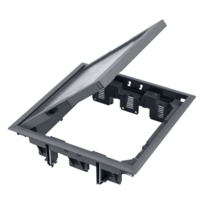 Floor box, FB, Square, 12×K45, 297×216mm, IK08, grey