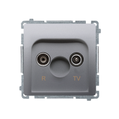 Simon Basic RTV final aerial socket, separated, atten.: 1dB, silver matt, metalic