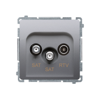 Simon Basic dviguba SAT-SAT-RTV antenos lizdas, silpninimas: 1 dB, matinis sidabras, metalizuotas