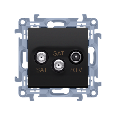 Simon 10 dviguba SAT-SAT-RTV antenos lizdas, silpninimas: 1 dB, matinė juoda