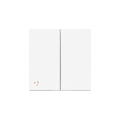 Simon 55 double button for switches and push buttons, antibacterial white