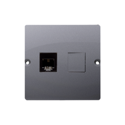 Simon Basic RJ11 single telephone socket, (module), silver matt, metalic