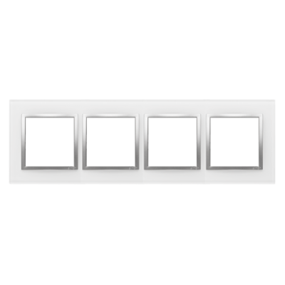 Simon 54 Nature quadruple frame, glass, silver pearl