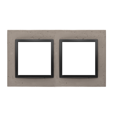 Simon 54 Nature double concrete frame, black