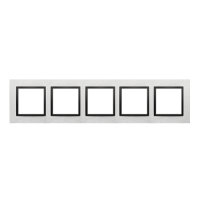 Simon 54 Nature quintuple frame, metal, inox nero
