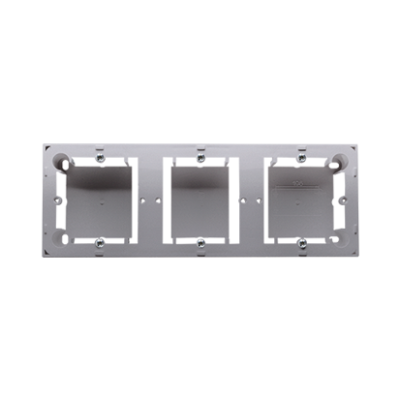 Simon Basic Standard, Simon Classic triple surface mounted box, inox, metallized