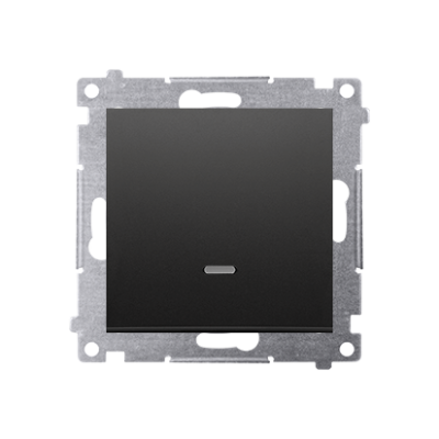 Simon 54 interdediate switch with LED indicator light without pictogram, (module), 10AX, quick connection, black matt