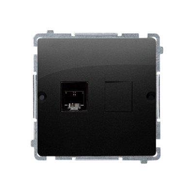 Simon Basic RJ11 single telephone socket, (module), black matt