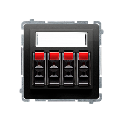 Simon Basic quadruple loudspeaker socket, black matt