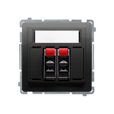 Simon Basic double loudspeaker socket, black matt