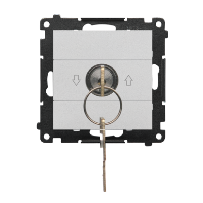 Simon 55 roller blind momentary switch with key, matt aluminum