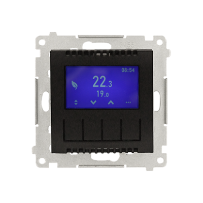 Simon 54 digital thermostat, black matt