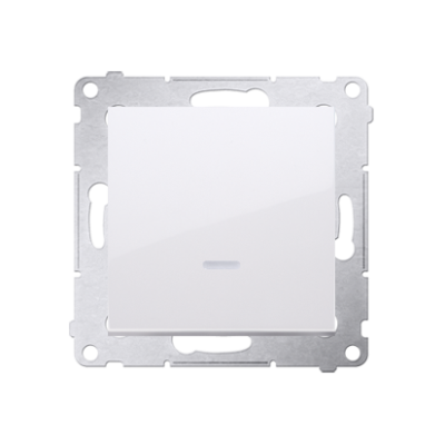 Simon 54 single switch with backlight LED, (module), 16AX, Screw, white