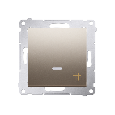 Simon 54 interdediate switch with LED indicator light, (module), 10AX, quick connection, gold matt, metalic