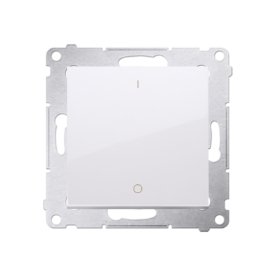 Simon 54 two-pole switch, (module), 16AX, Screw, white