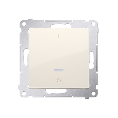 Simon 54 double switch with LED indicator light, (module), 10AX, quick connection, cream white/electro white