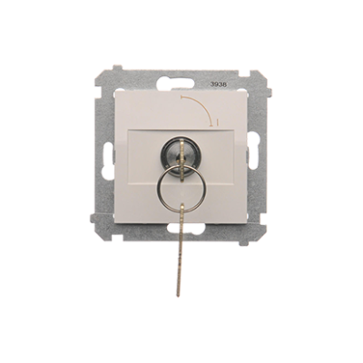 Simon 54 single switch with a key - 2 positions "0-1", 5A, white