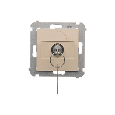 Simon 54 single switch with a key - 2 positions "0-1", 5A, cream white/electro white