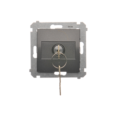 Simon 54 single switch with a key - 2 positions "0-1", 5A, anthracite, metalic