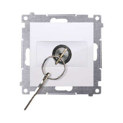 Simon 54 roller blind momentary switch with key, 5A, white