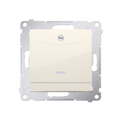 Simon 54 double hotel room switch with indicator light, 10A, 2A, cream white/electro white