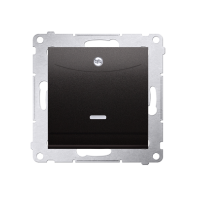 Simon 54 double hotel room switch with indicator light, 10A, 2A, anthracite, metalic