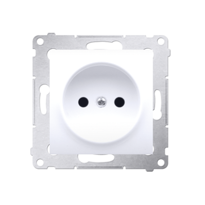 Simon 54 single socket outlet without earthing, with shutters, (module), 16A, 250V, Screw, white