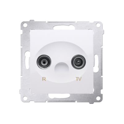 Simon 54 RTV pass-through aerial socket, atten.: 10dB, white