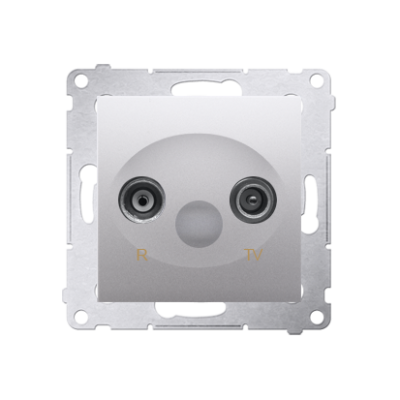 Simon 54 RTV pass-through aerial socket, atten.: 10dB, silver matt, metalic