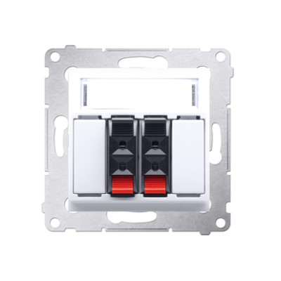 Simon 54 double loudspeaker socket, white