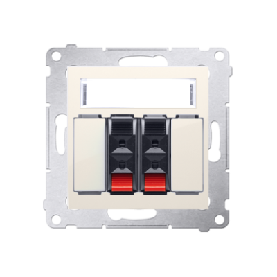 Simon 54 double loudspeaker socket, cream white/electro white
