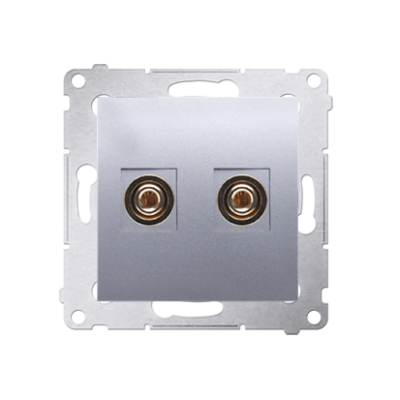 Simon 54 loudspeaker socket, silver matt, metalic