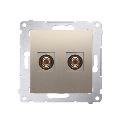 Simon 54 loudspeaker socket, gold matt, metalic