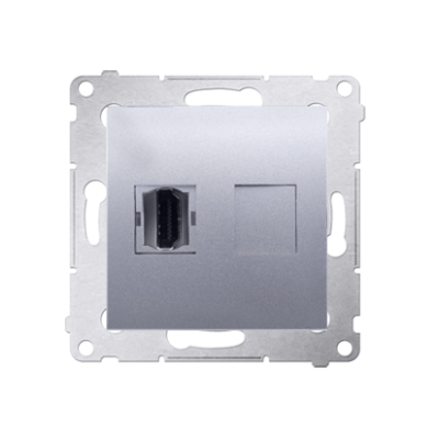 Simon 54 HDMI single socket, silver matt, metalic