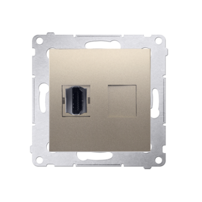Simon 54 HDMI single socket, gold matt, metalic