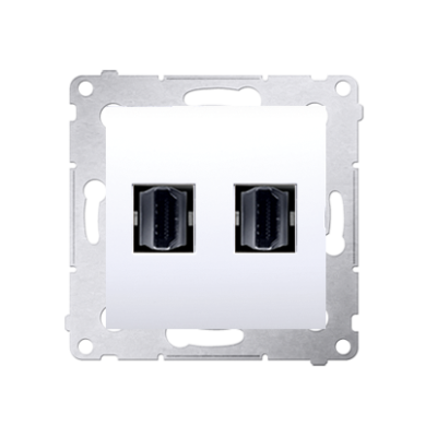 Simon 54 HDMI double socket, white