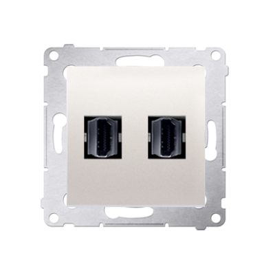 Simon 54 HDMI double socket, cream white/electro white