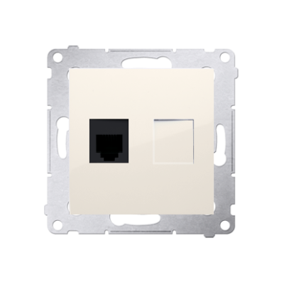 Simon 54 RJ12 single telephone socket, (module), cream white/electro white