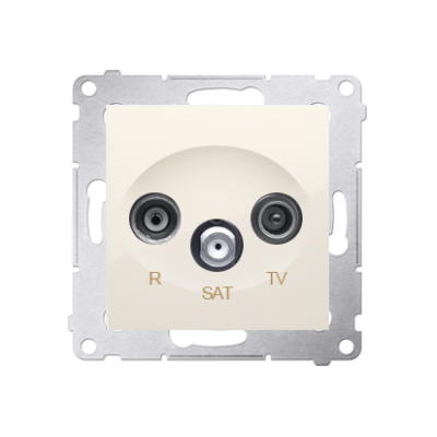 Simon 54 r-TV-SAT final aerial socket, atten.: 1dB, cream white/electro white