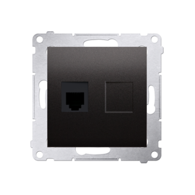 Simon 54 RJ12 single telephone socket, (module), anthracite, metalic