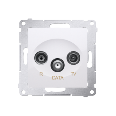 Simon 54 r-TV-DATA lizdas, silpninimas: 10 dB, balta