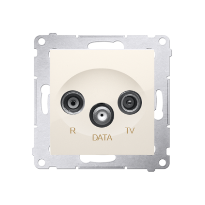 Simon 54 r-TV-DATA socket, atten.: 10dB, cream white/electro white